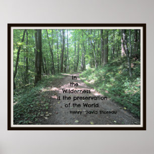 In the wilderness: quote by Henry David Thoreau Poster