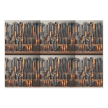 In the Workshop Wrapping Paper Flat Sheet Set of 3