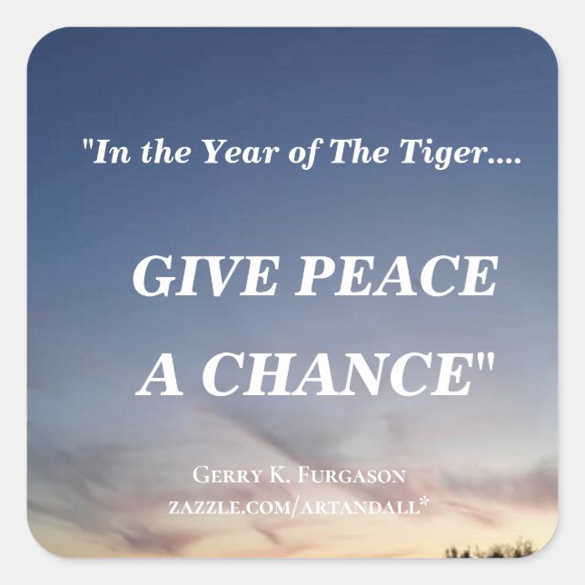 IN THE YEAR OF THE TIGER 2002 Olympic   Square Sticker (Front)