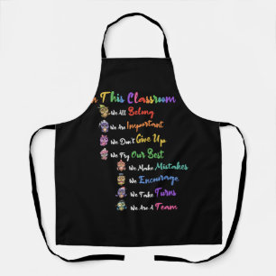 In This Classroom We All Really Belong Owl Teacher Apron