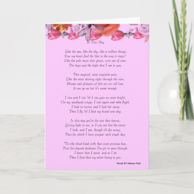 In This Day Love Poem Greeting Card (Front)