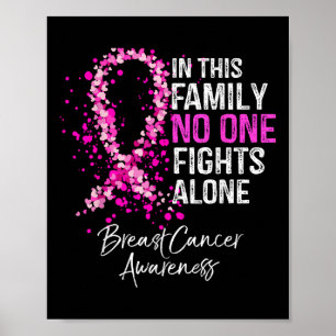 In This Family Fights Alone Breast Cancer Awarenes Poster