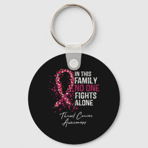 In This Family Fights Alone Shirt Throat Cancer Key Ring
