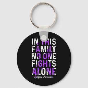 In This Family No One Fight Alone Epilepsy Awarene Key Ring