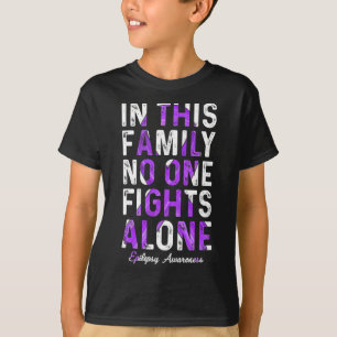 In This Family No One Fight Alone Epilepsy Awarene T-Shirt