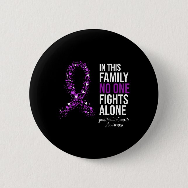 In This Family No One Fights Alone Pancreatic Canc 6 Cm Round Badge (Front)