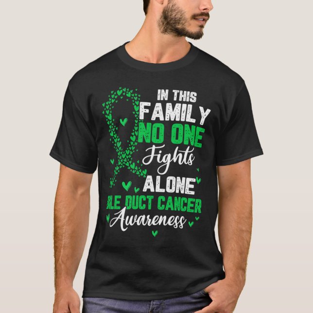 In This Family Nobody Fight Alone Bile Duct Cancer T-Shirt (Front)