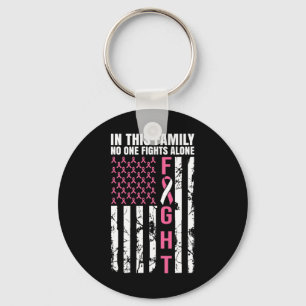 In This Family Nobody Fight Alone Breast Cancer Aw Key Ring