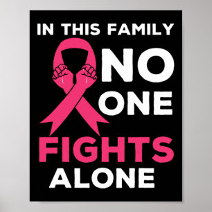In This Family Nobody Fight Alone Breast Cancer Aw Poster