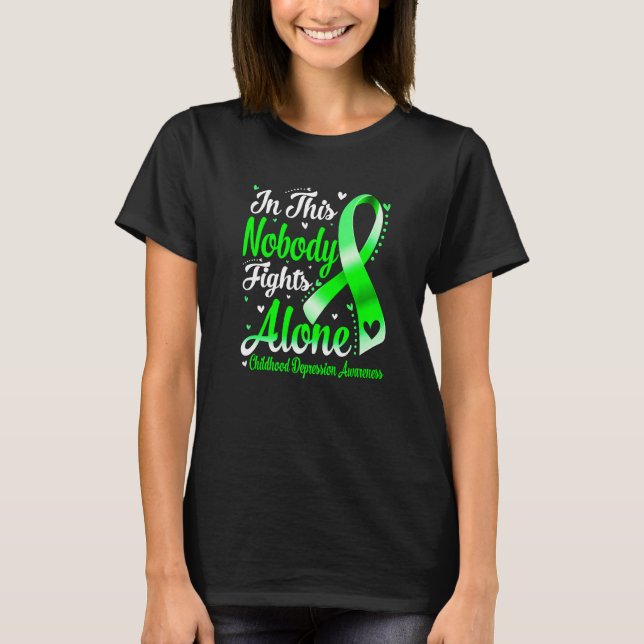 In This Family Nobody Fight Alone Childhood Depres T-Shirt (Front)