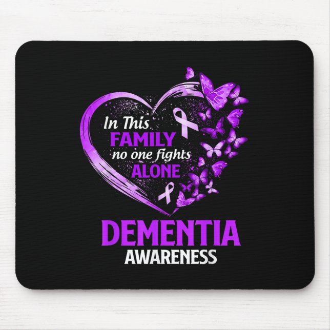 In This Family Nobody Fight Alone Dementia Awarene Mouse Mat (Front)