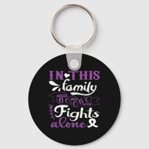 In This Family Nobody Fight Alone Pancreatic Cance Key Ring