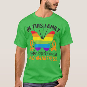 In This Family Nobody Fights Alone, ADHD Awareness T-Shirt