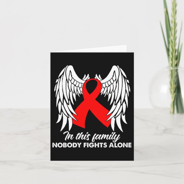 In This Family Nobody Fights Alone Blood Cancer Aw Card (Front)