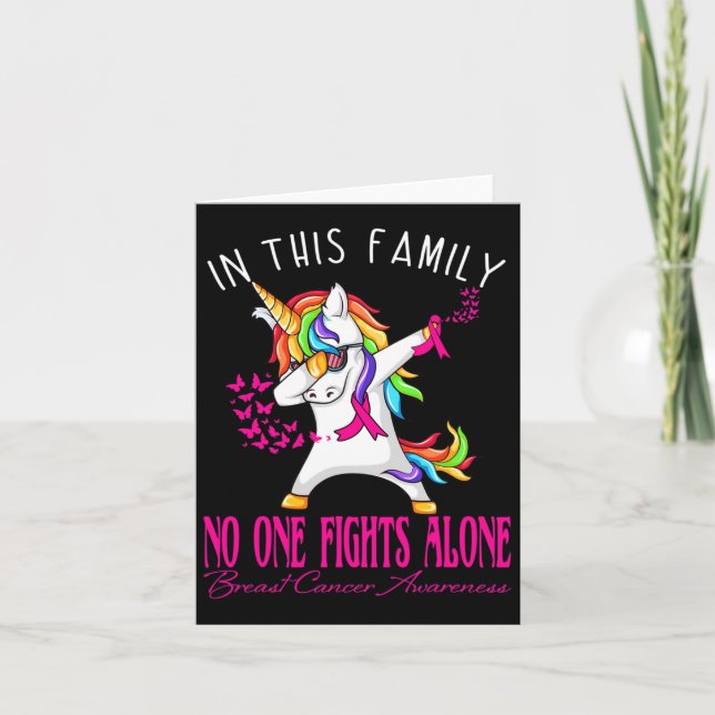 In This Family Nobody Fights Alone Breast Cancer A Card (Front)
