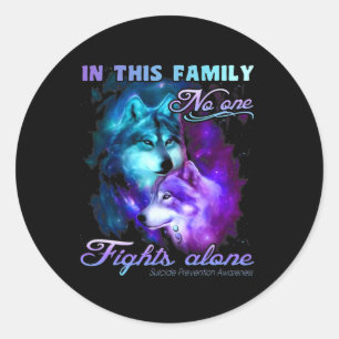 In This Family Nobody Fights Alone  Classic Round Sticker