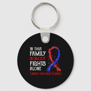 In This Family Nobody Fights Alone Congenital Hear Key Ring