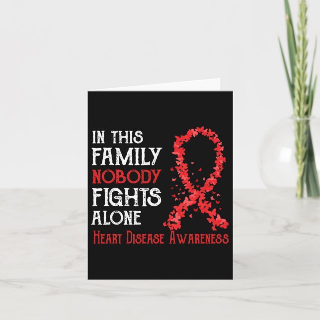 In This Family Nobody Fights Alone Heart Disease  Card (Front)