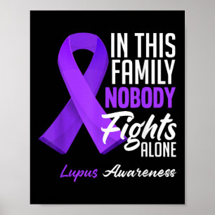 In This Family Nobody Fights Alone Lupus Awareness Poster