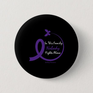 In This Family Nobody Fights Alone Purple Epilepsy 6 Cm Round Badge