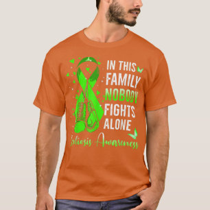 In This Family Nobody Fights Alone Scoliosis Green T-Shirt