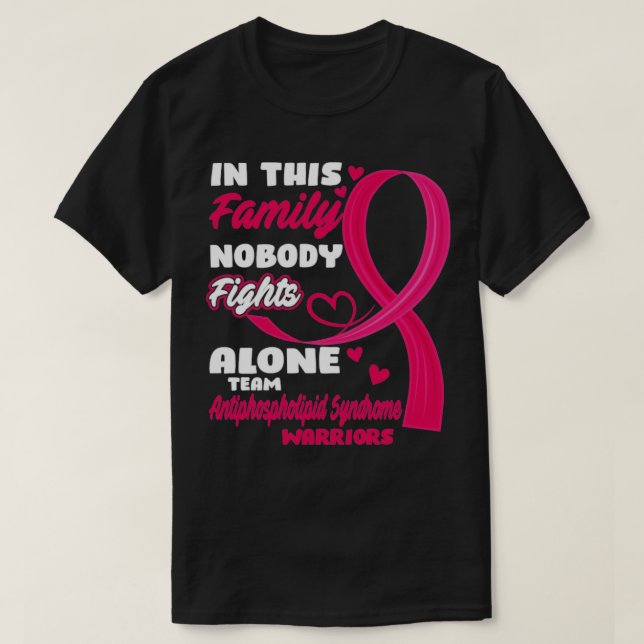 In This Family Nobody Fights Alone Team Antiphosph T-Shirt (Design Front)