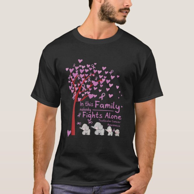 In This Family Nobody Fights Alone Testicular Canc T-Shirt (Front)