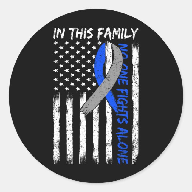 In This Family Nobody Fights Diabetes Alone Usa Fl Classic Round Sticker (Front)
