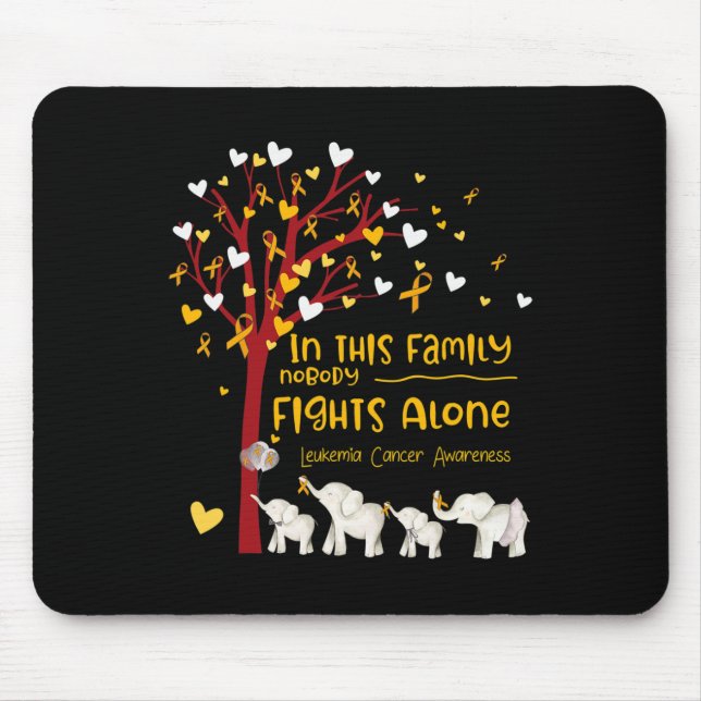 In This Family Nobody Fights Leukaemia Alone Leuke Mouse Mat (Front)