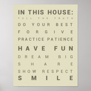 In This House - Family Rules Poster