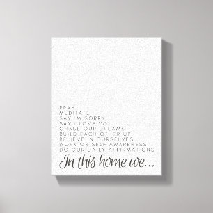 In This House: Positive Quote Canvas Wall Art