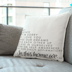 In This House: Pray, Meditate, Affirmations Accent Cushion