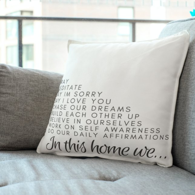 In This House: Pray, Meditate, Affirmations Accent Cushion (Creator Uploaded)