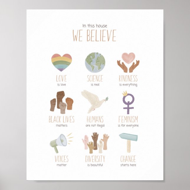 In This House We Believe Black Lives Matter Poster (Front)