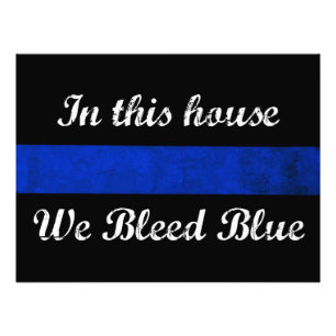 In this house We Bleed Blue Photo Print