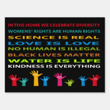 In This house We Celebrate Diversity Sign