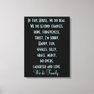 In this House, We do Family Quote Canvas Print