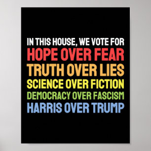 In This House We Vote For Hope Over Fear Truth Ove Poster
