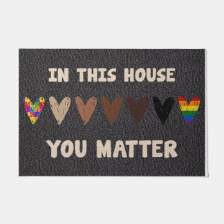 In This House You Matter Mat, Little Heart Doormat