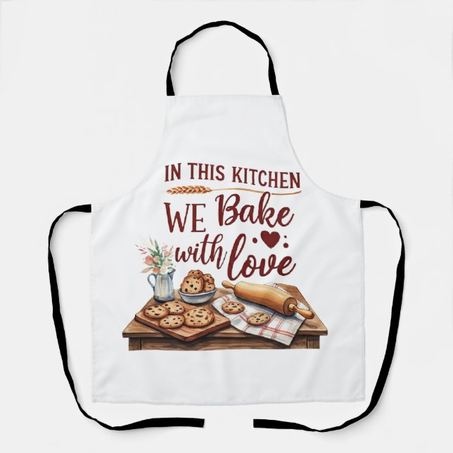 In This Kitchen We Bake With Love – Cookies Apron (Front)