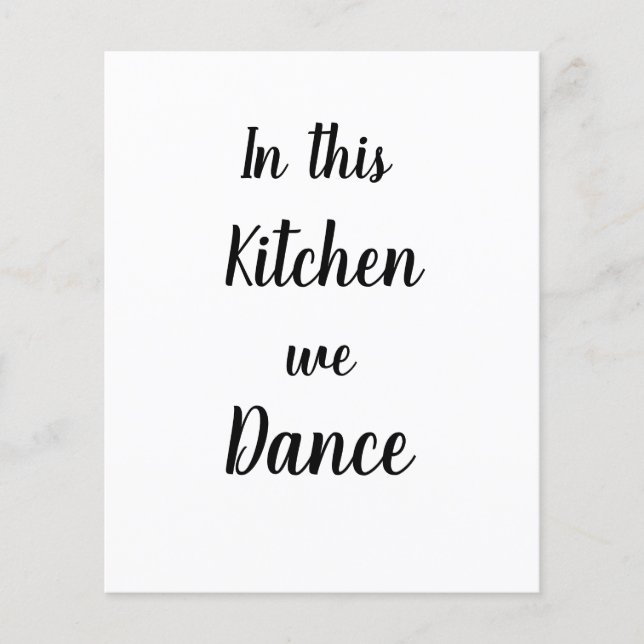 In this Kitchen we dance sign for framing small (Front)