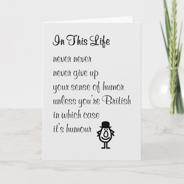 In This Life - a funny get well soon poem Card (Front)