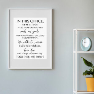 In This Office, We’re a Team – Inspirational Work Poster