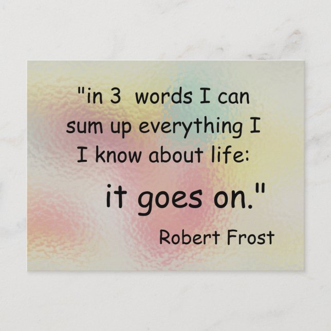 in three words postcard (Front)