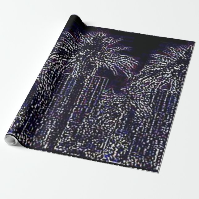In Traffic palm trees black matte wrapping paper (Unrolled)