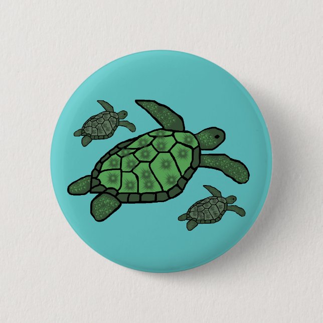 In Triple sea turtles button (Front)
