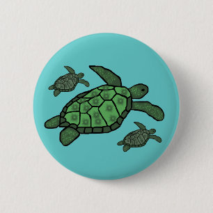 In Triple sea turtles button