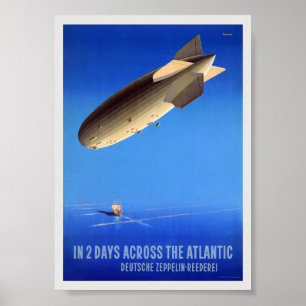 In Two Days Across the Atlantic Vintage Poster
