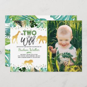 In Two The Wild Birthday Invitation Jungle Animals