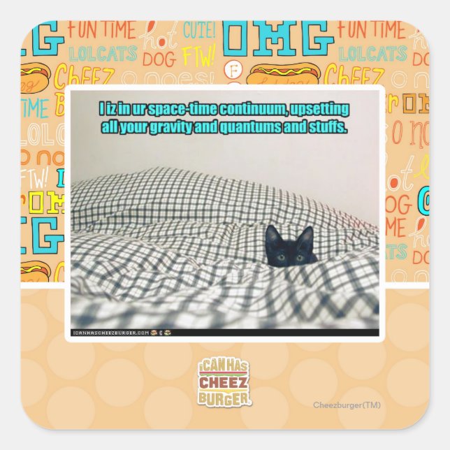 In ur Space Time Continuum Square Sticker (Front)